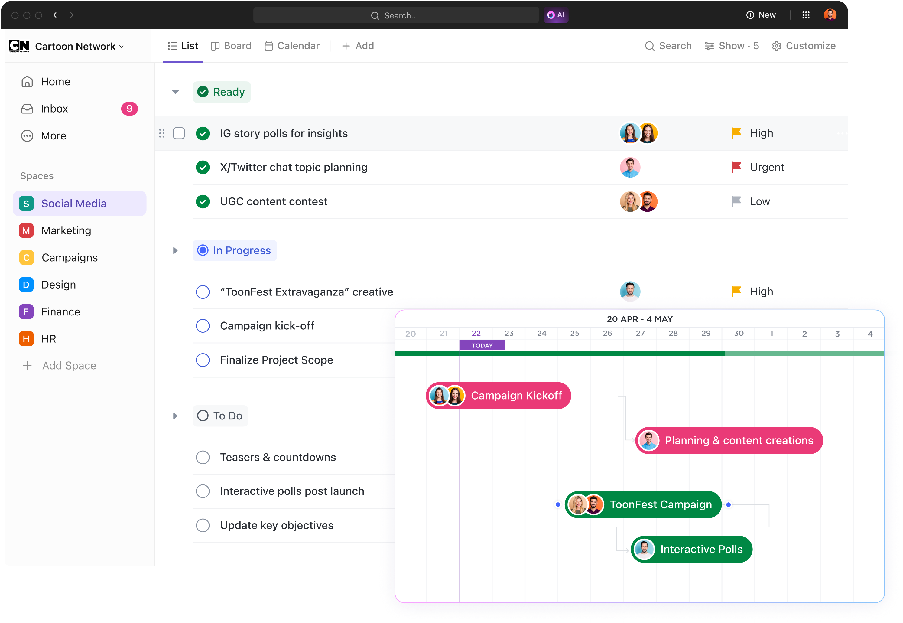 Cartoon Network - List and Gantt View.png