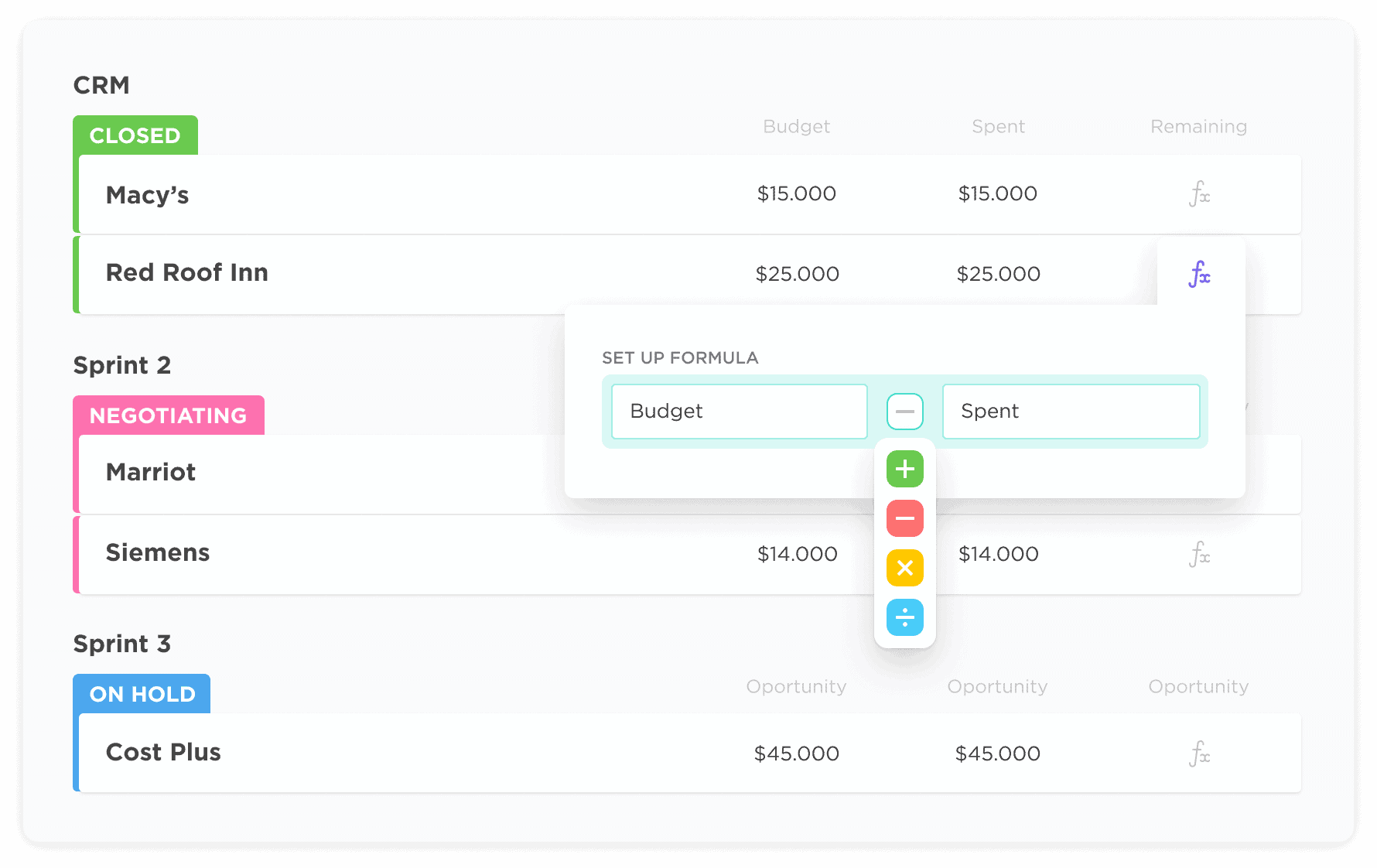 Store details and calculate costs.