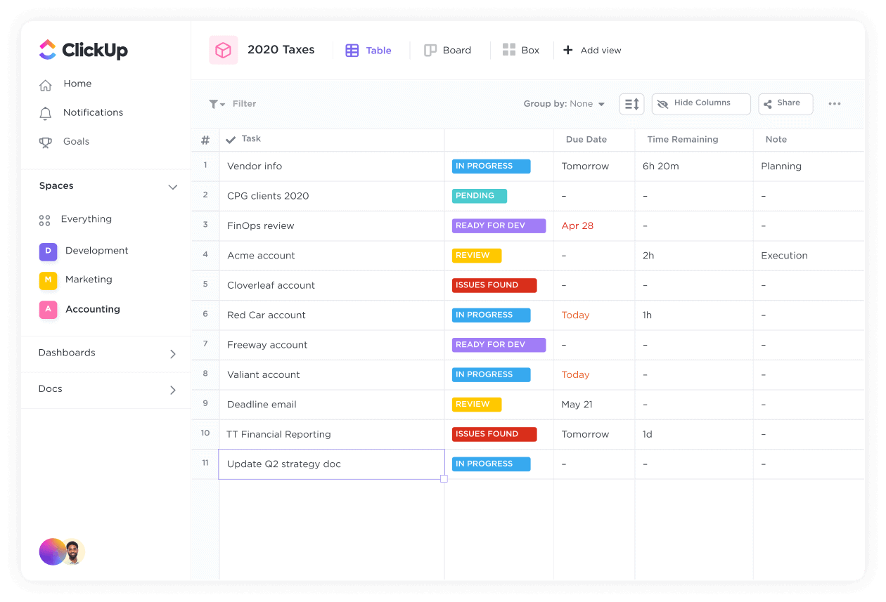 Track client budgets with versatile spreadsheets.