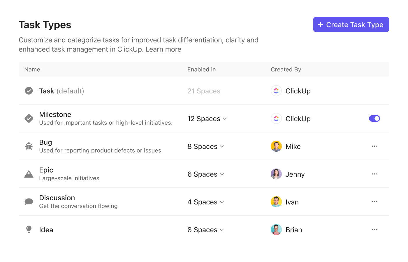 Task Types